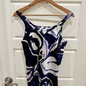 NIC+ZOE Watercolor Vines Scoop Neck Crepe Tank Top